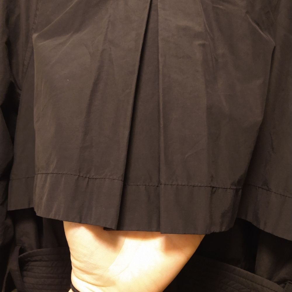 Vince Black Trench Style Belted Crew Neck Jacket - Picture 9 of 15